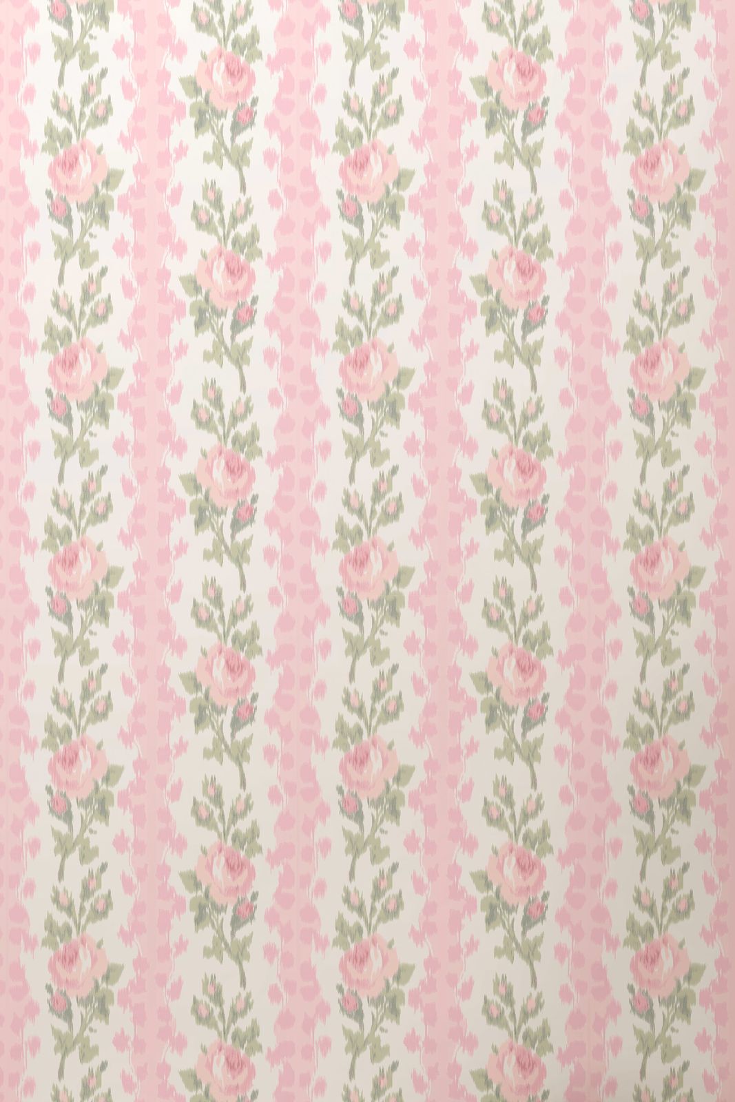 LoveShackFancy Blooming Heirloom Marie Pink rose stripe wallpaper